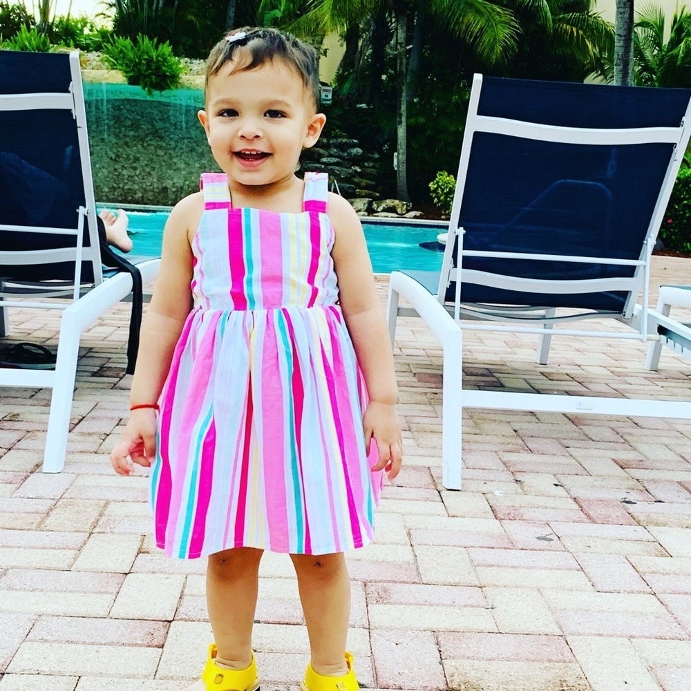 multicolor baby frock